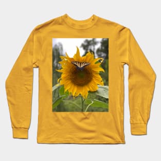 Sunflower with Butterfly Long Sleeve T-Shirt